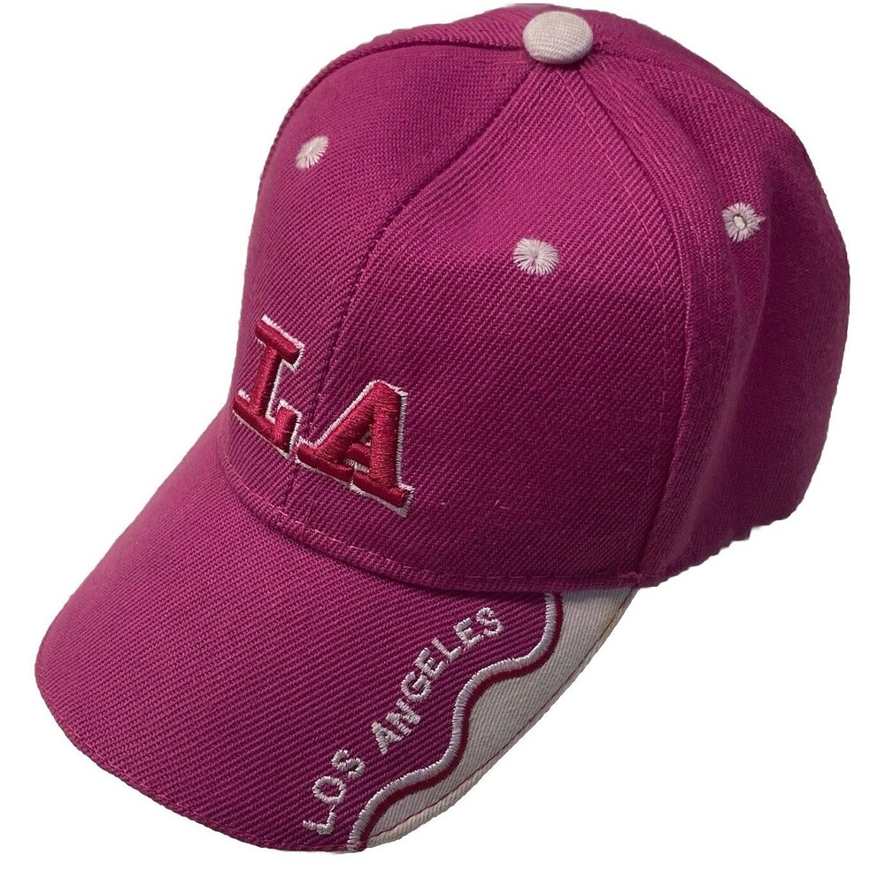 Los Angeles LA Toddler & Kids Girls Adjustable Pink Hat Cap Small XS